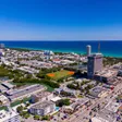 Aerial view of Miami Beach and the Atlantic coast in Miami-Dade County