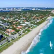 Aerial view of the Palm Beach coastline and neighborhoods
